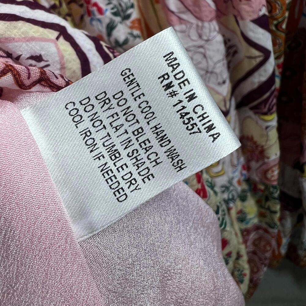 THML Pink Multicolor Boho Patchwork Shortsleeve M… - image 7